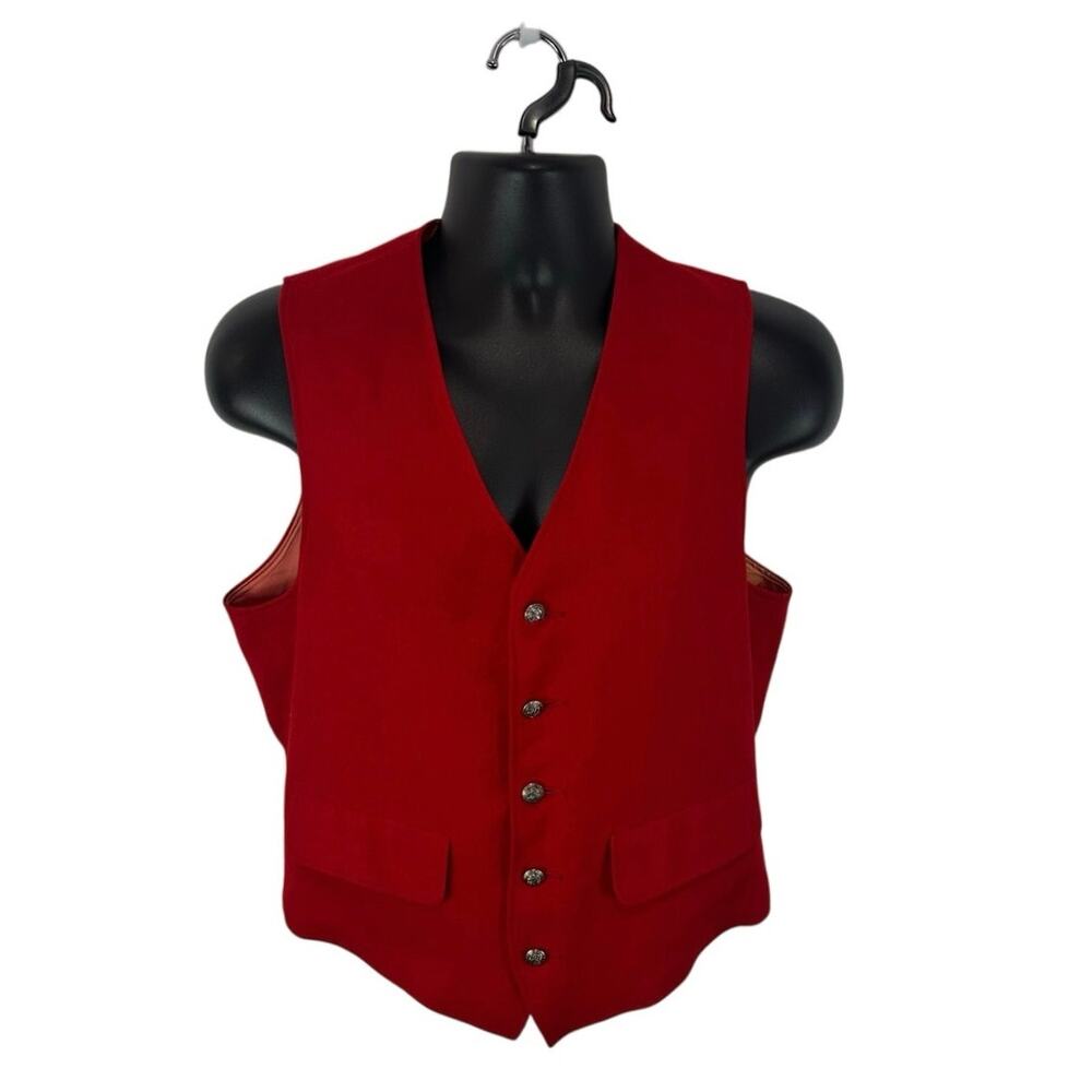 Pendleton Wool Vest Red Size Small / Medium 38” C… - image 1